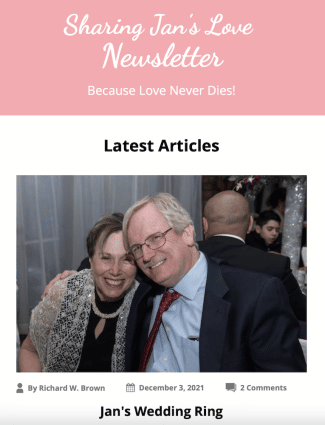 Sharing Jans Love Newsletter December 2021