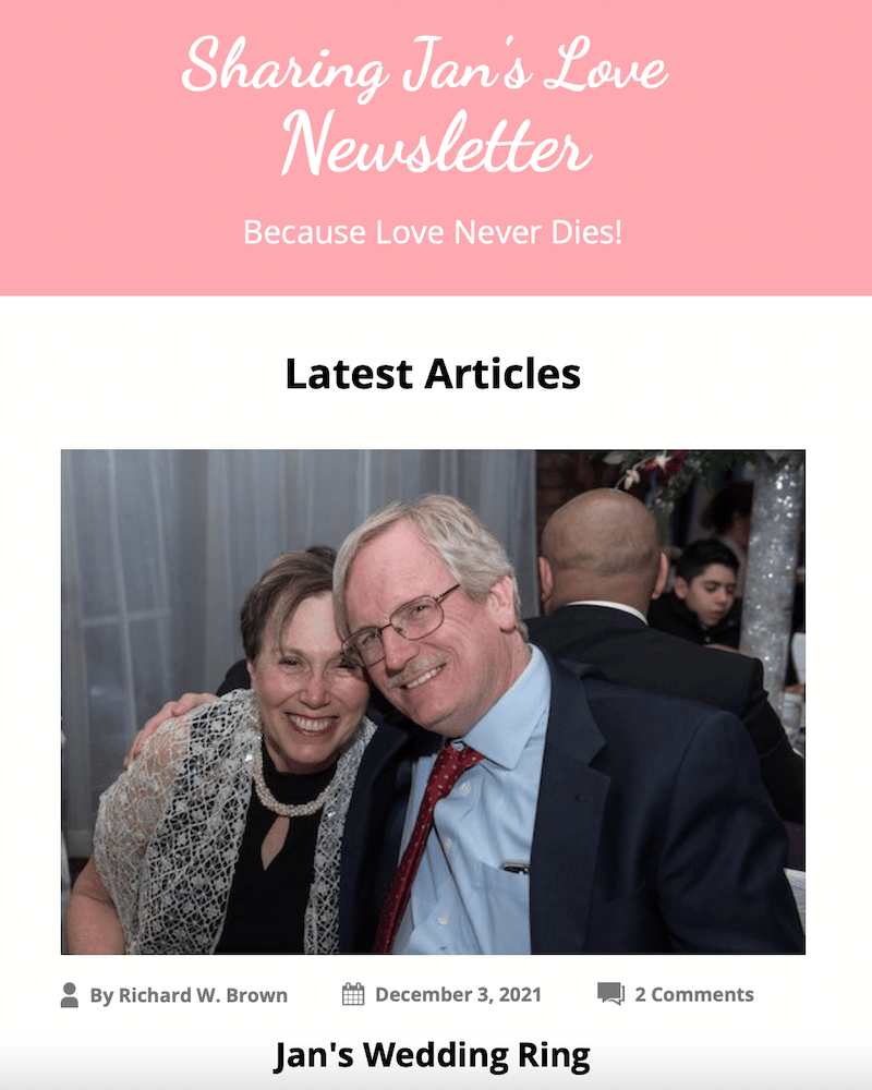 Sharing Jans Love Newsletter December 2021