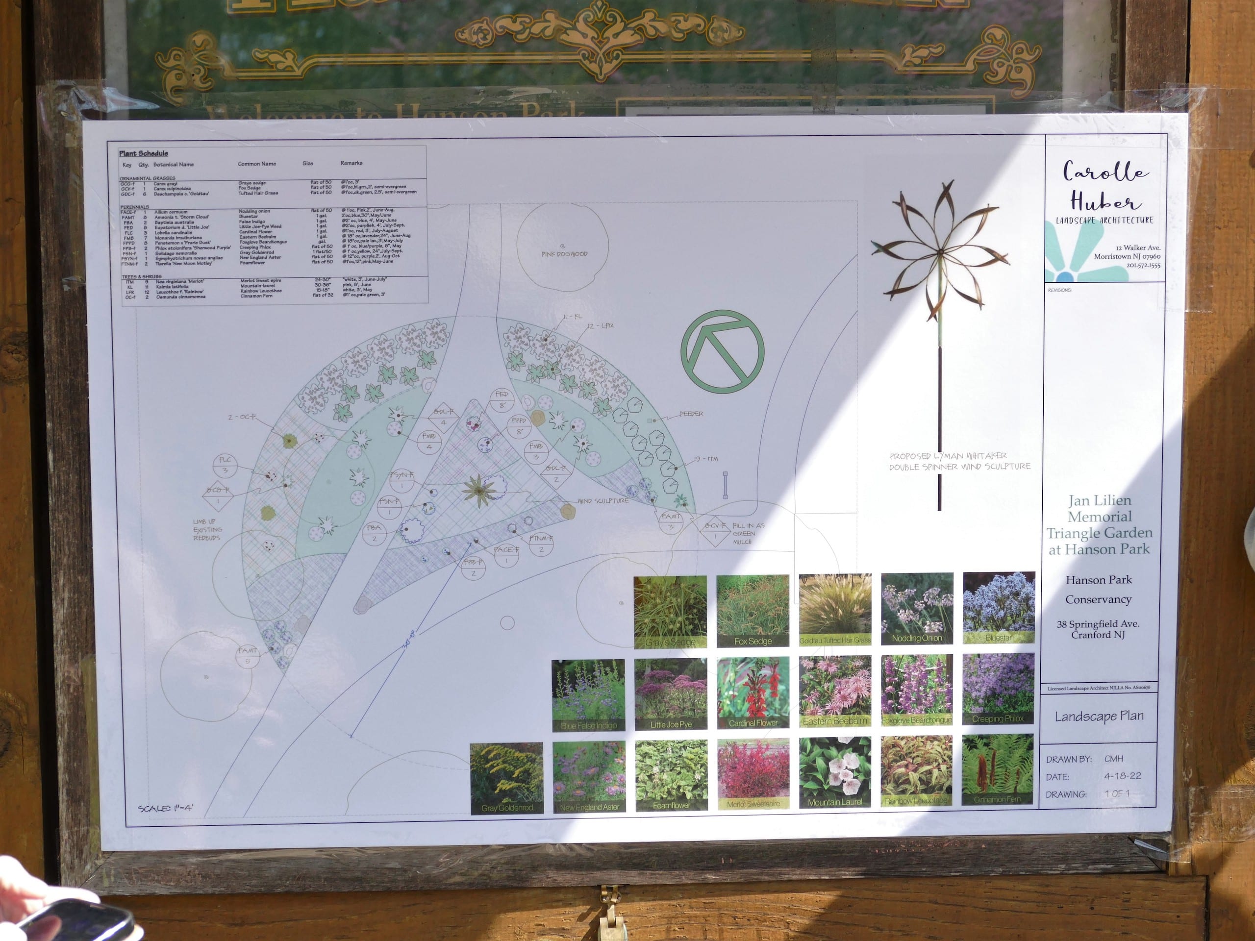 Plan for the Jan Lilien Memorial Triangle Garden at Hanson Park