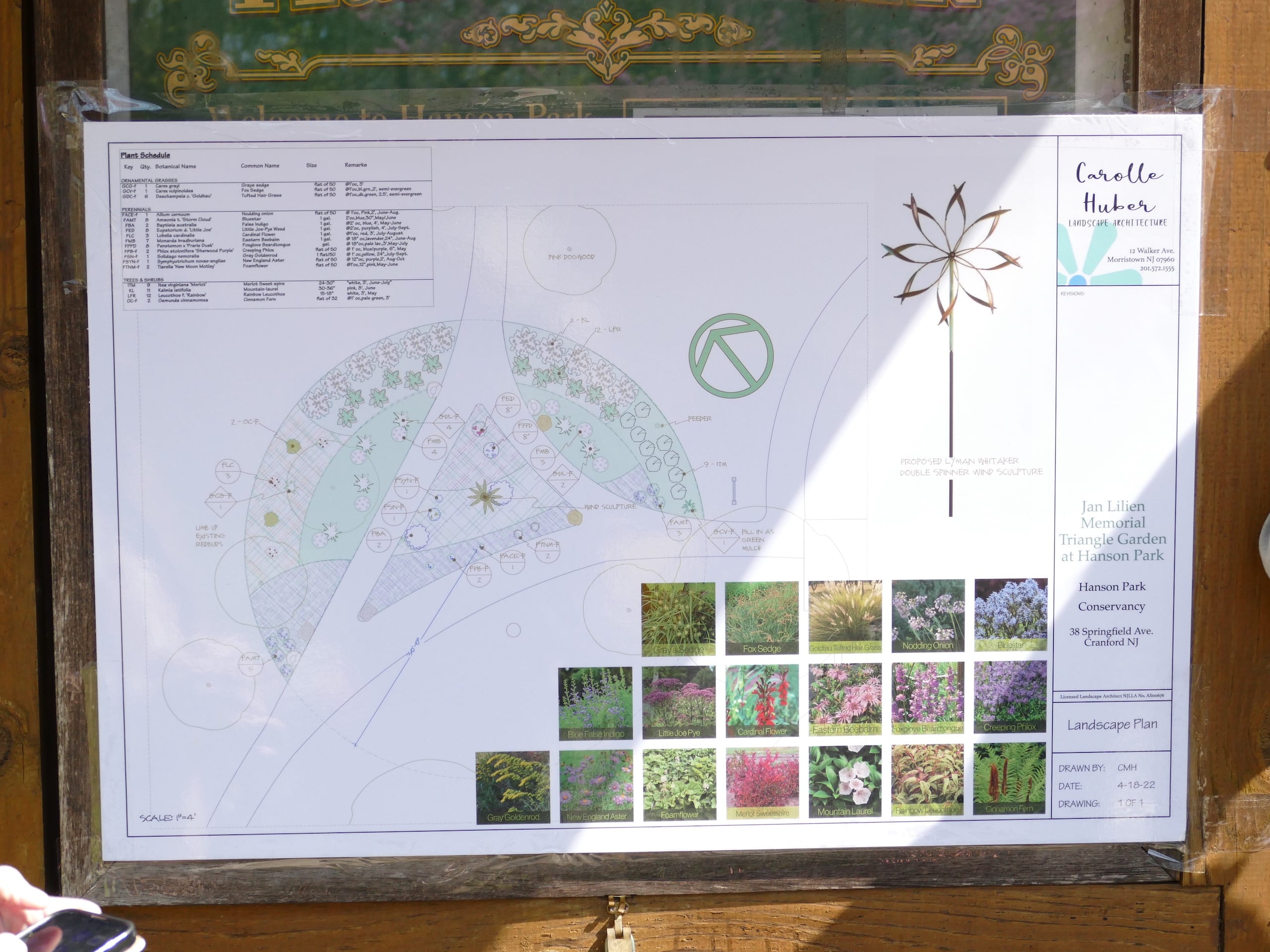 Plan for the Jan Lilien Memorial Triangle Garden at Hanson Park