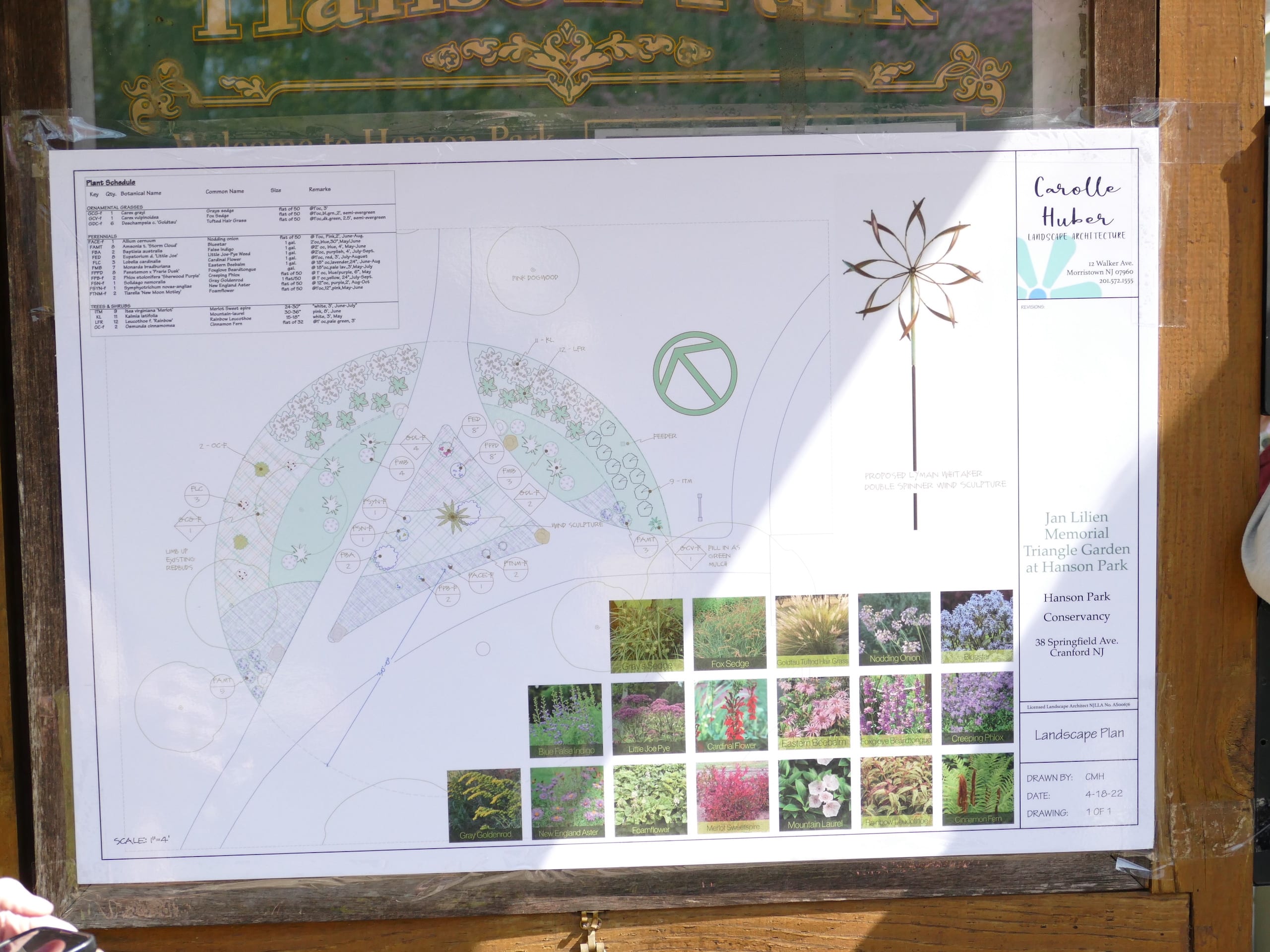 Plan for the Jan Lilien Memorial Triangle Garden