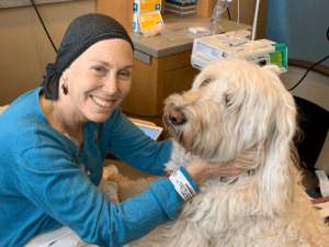 Jan with a Therapy Dog