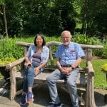 Donna and I Sitting on one of Jan's Benches